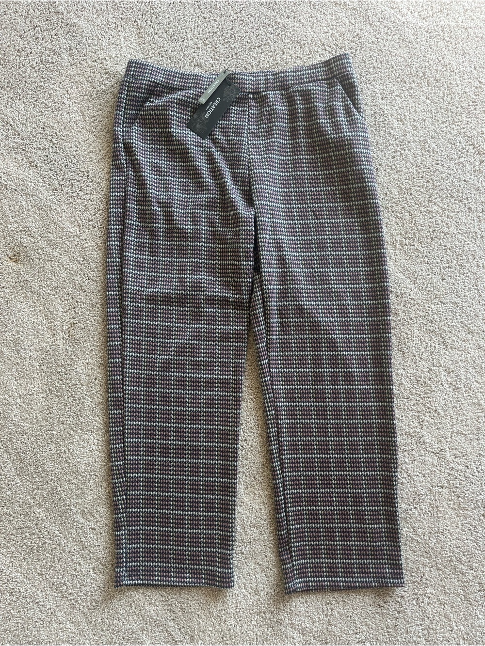 Women's XXL Houndstooth Dress Pants - Black, Purple and beige. Brand new!